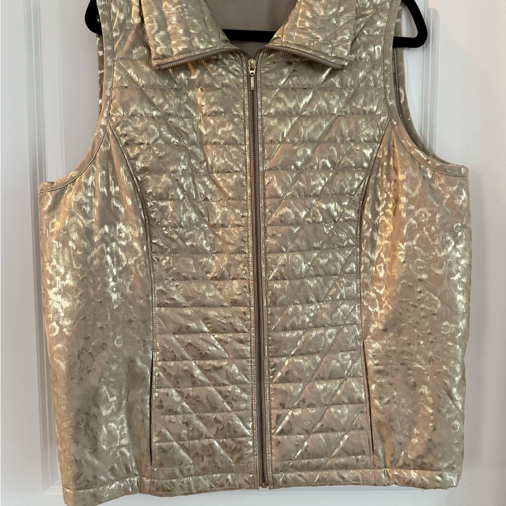 Elegant Metallic Quilted Vest